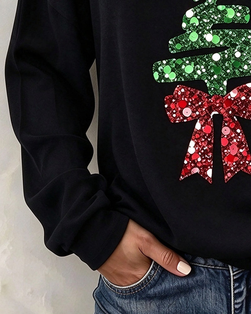 Haut Bretelle Asymétrique Sapin De Noël Cold Shoulder