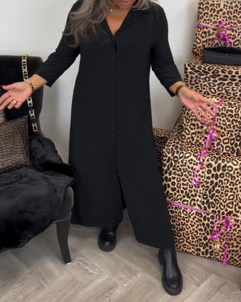 Robe avec boutons et col V