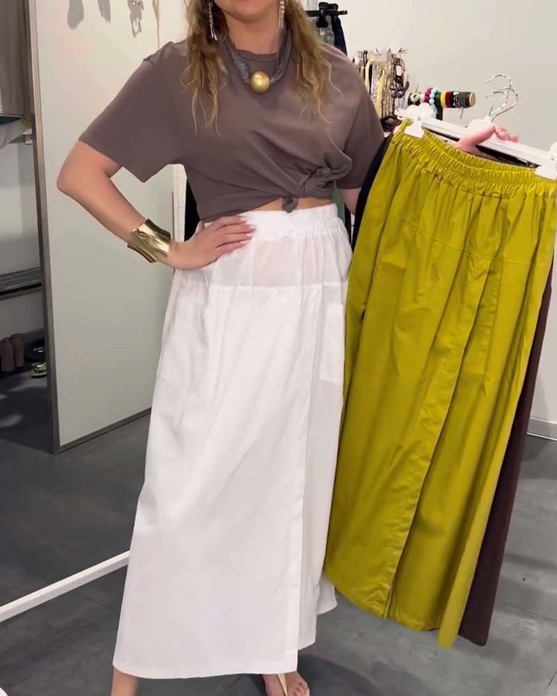 Pantalon Décontracté Style Tablier Cheville
