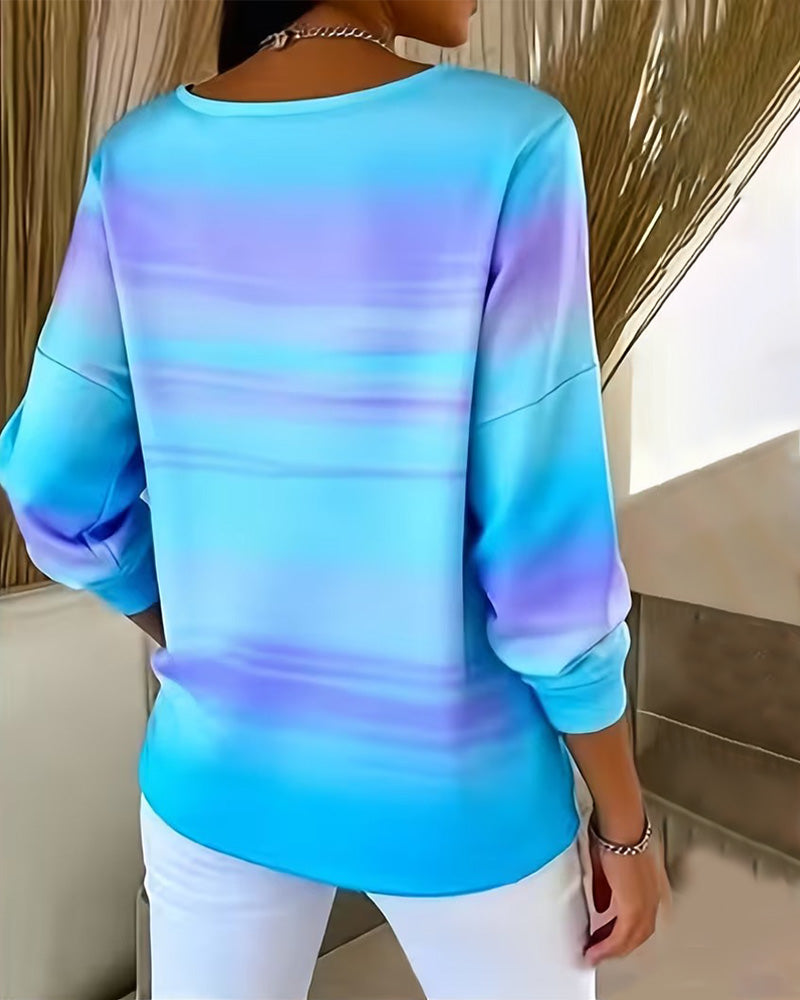 Sweatshirts Col V Manche Longue Ombre
