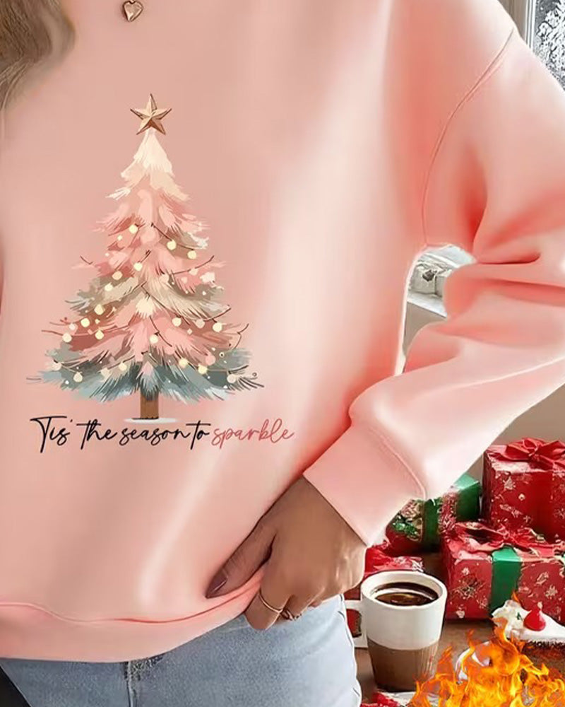 Sweat Arbre De Noël Imprimé Col Rond