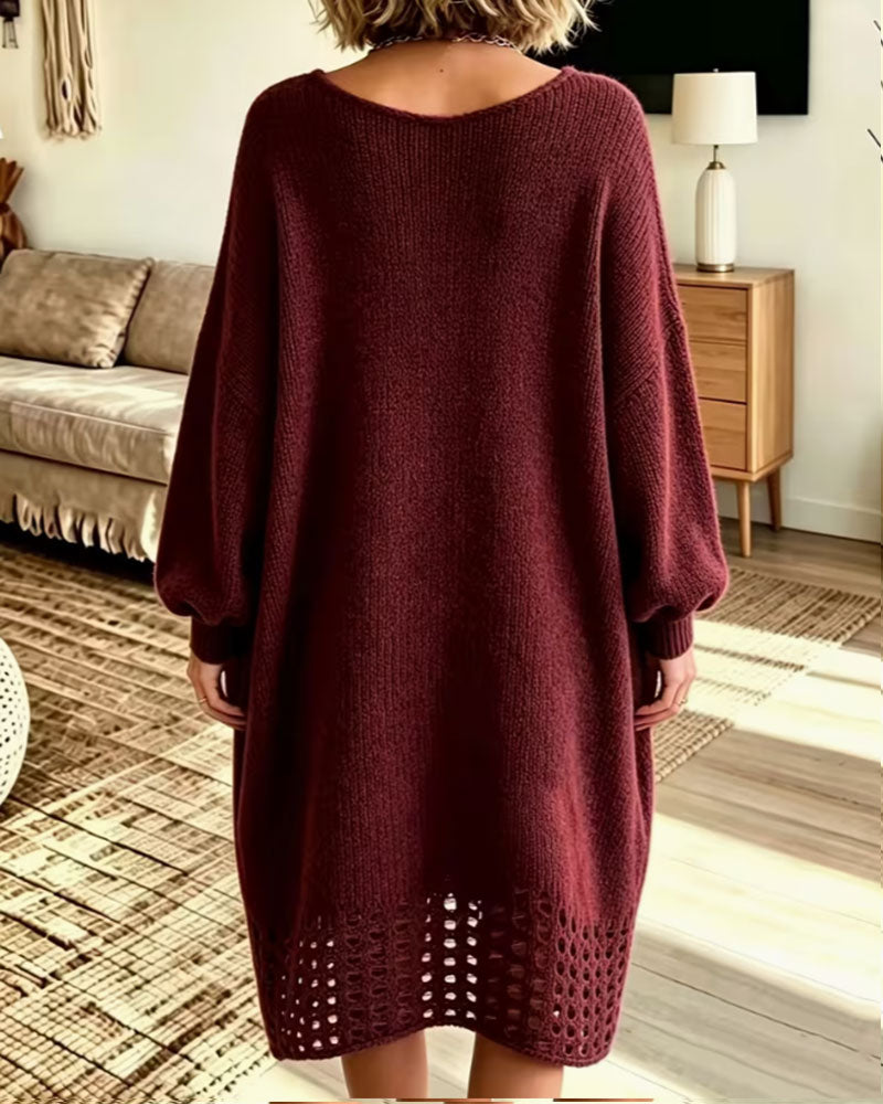Robe Col Rond Ajouré Pull