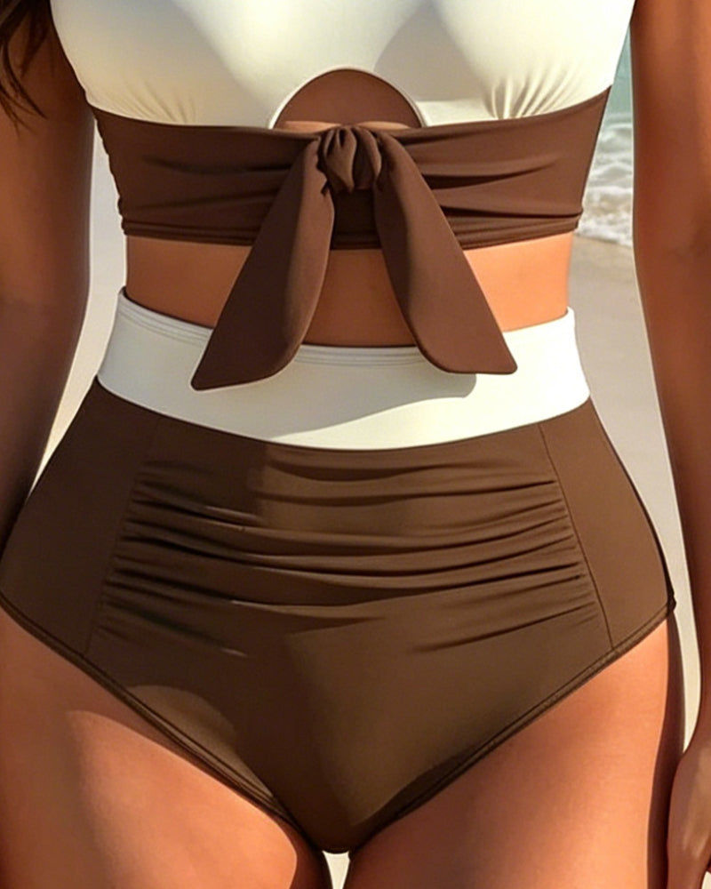 Bikini Vacances Col U Color Block