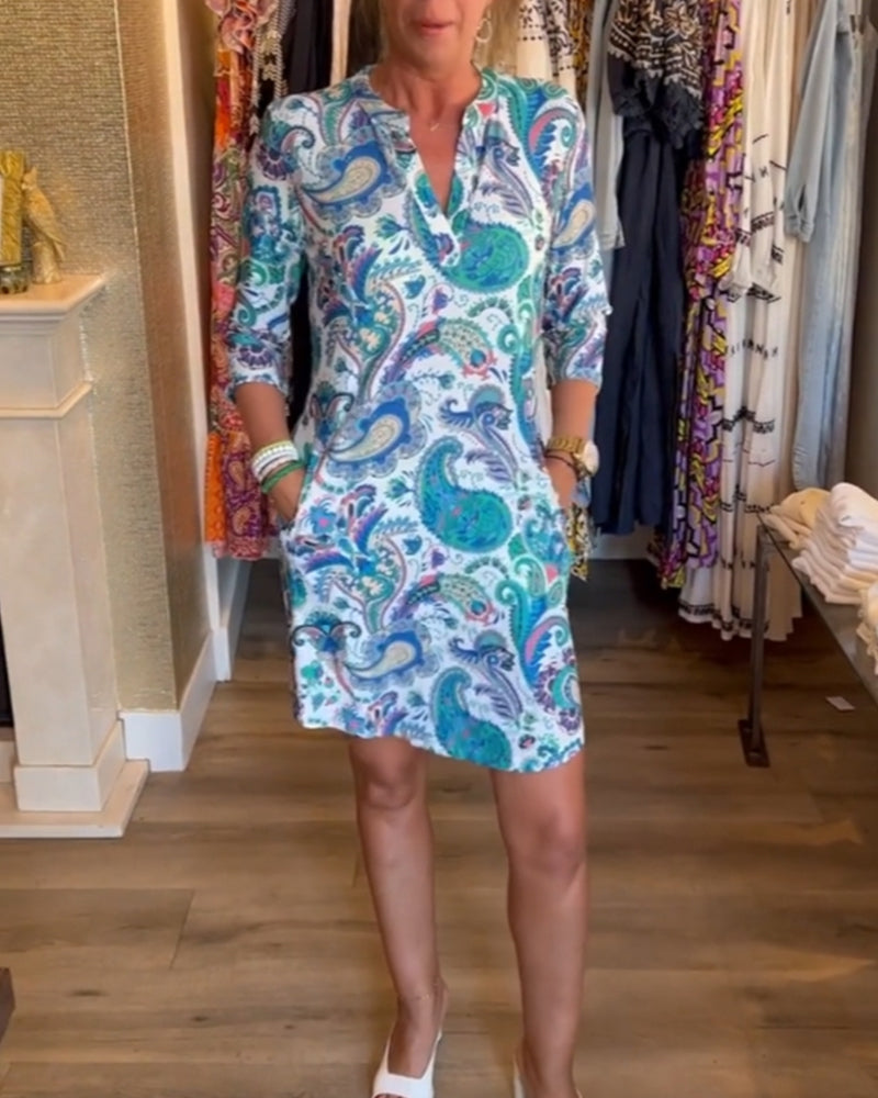 Robe à manches 3/4 et poches