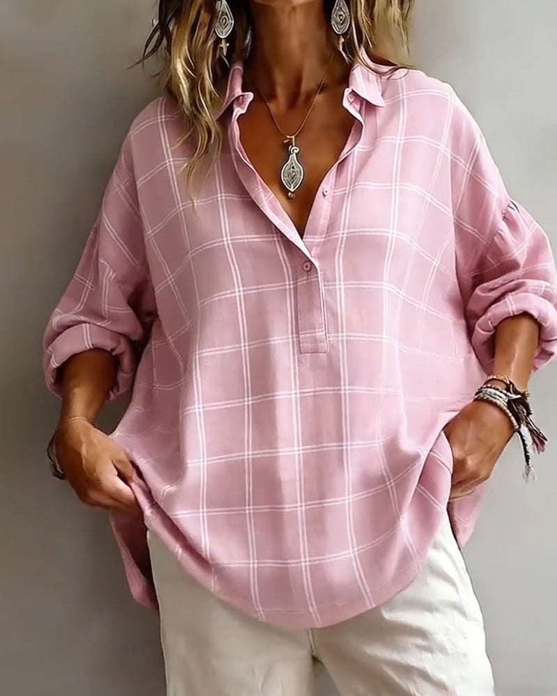 Chemise Revers à Carreaux Sophistiqué