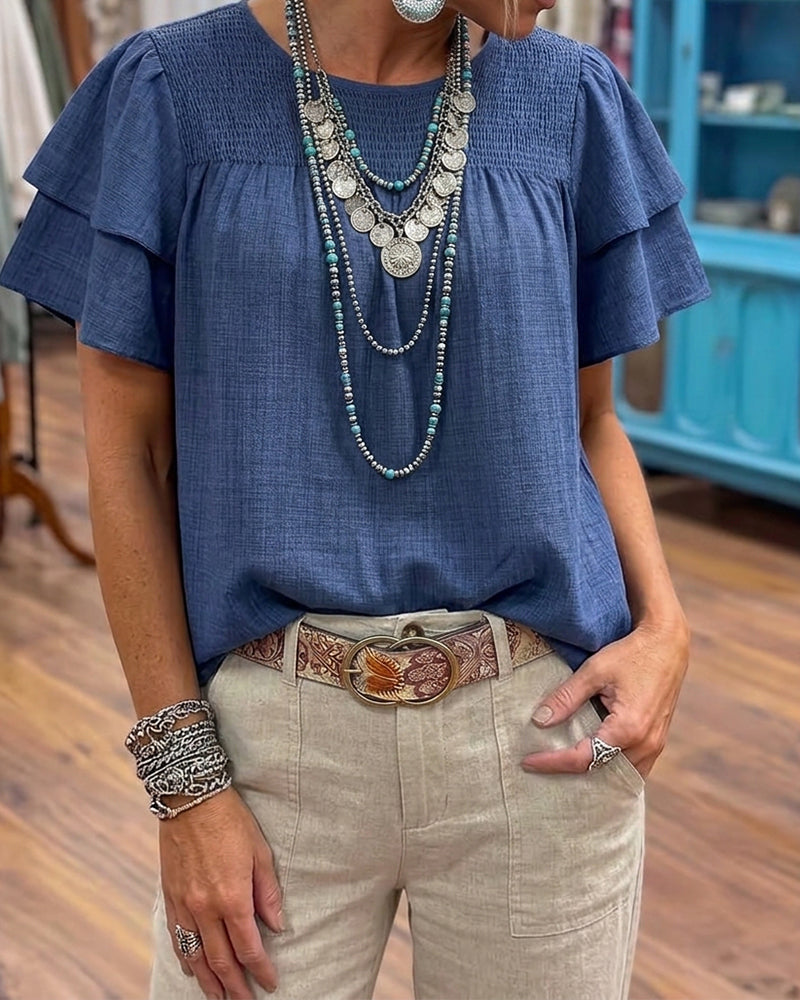 Blouse Unie Mode Décontractée
