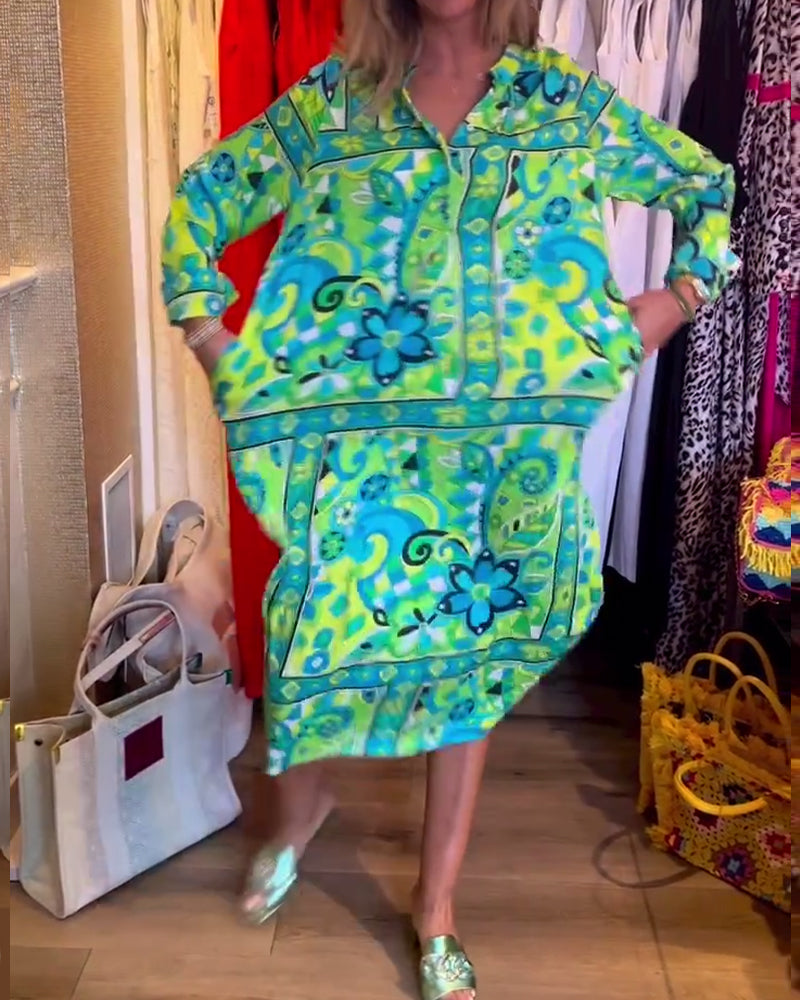 Robes avec coupe ample, imprimés et poches