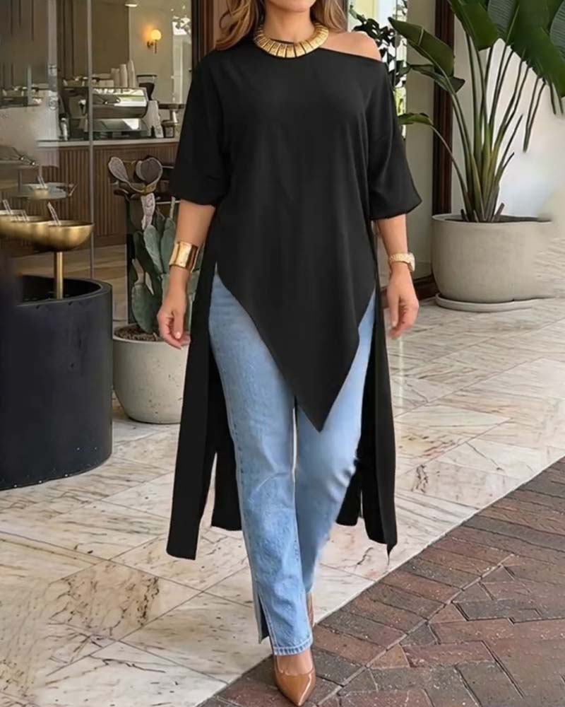 Blouse Une Épaule Asymétrique