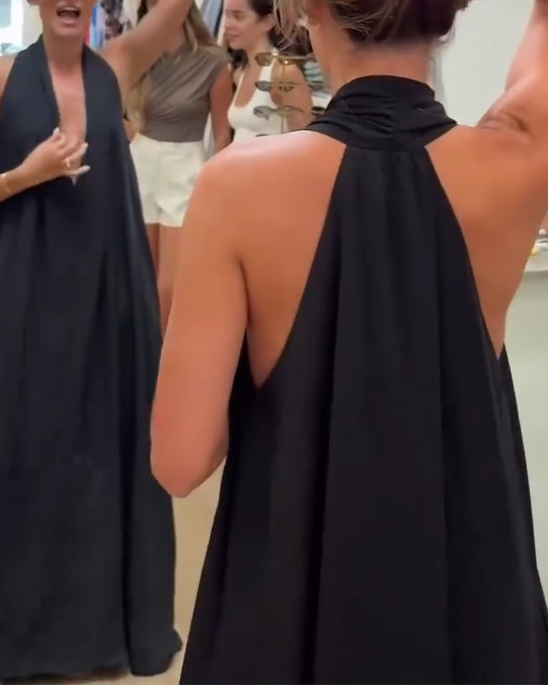 Robe Élégante Sans Manches Longueur Sol