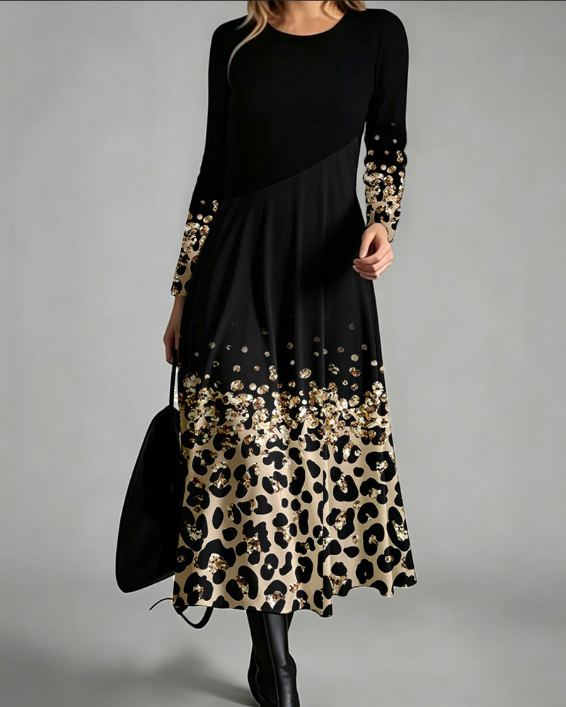 Robe Ombre Léopard Décontractée