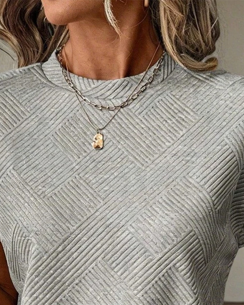 Blouse Unie Col Rond