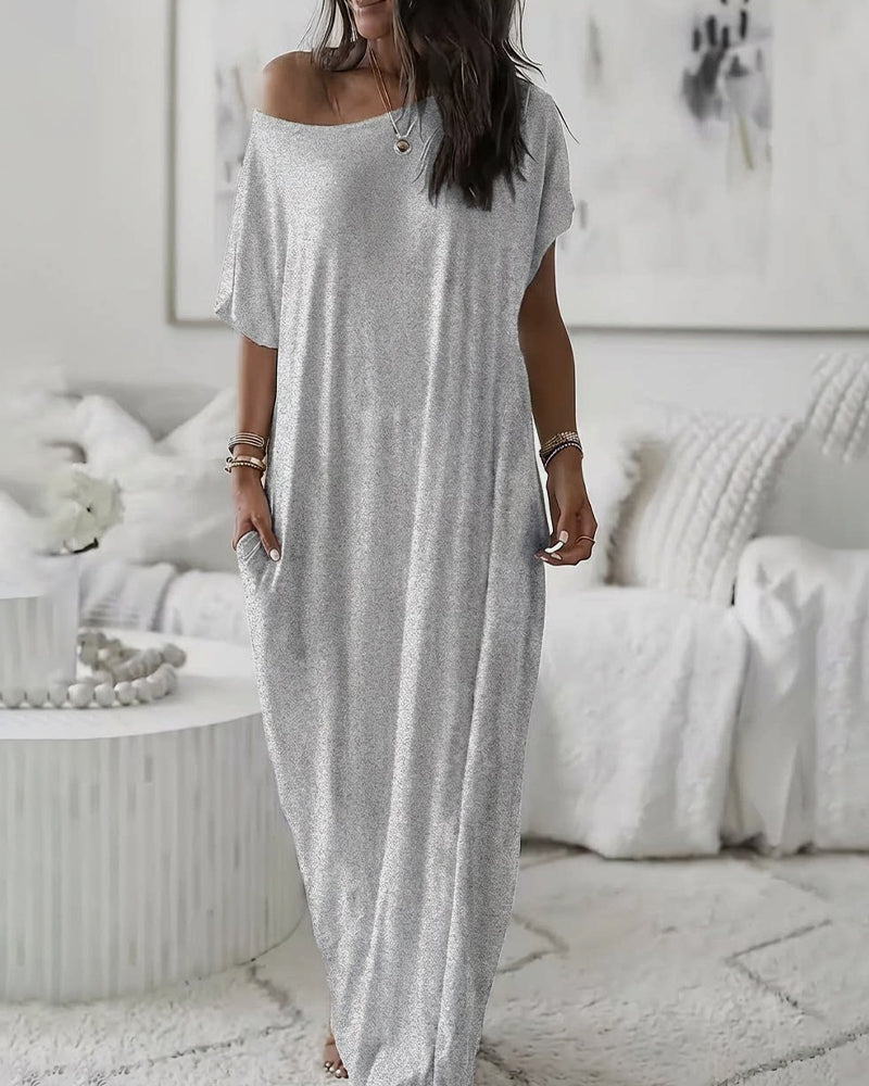 Robe Unie Longue Décontractée