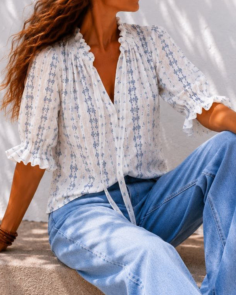 Blouse Petit Floral Volant