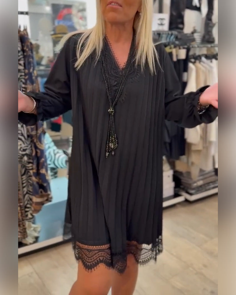 Robe Dentelle Plissée Ample