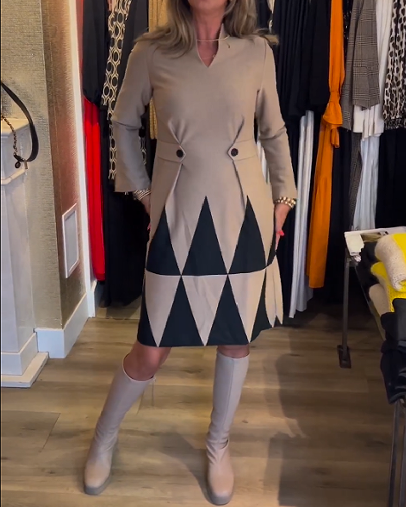 Robe élégante à imprimé géométrique