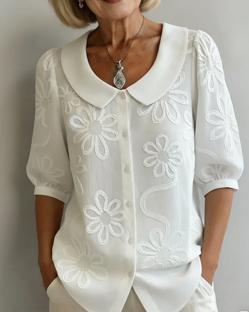 Bluse Blumenprint Kurzarm