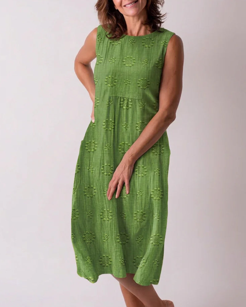 Robe Frais Imprimé Sans Manches