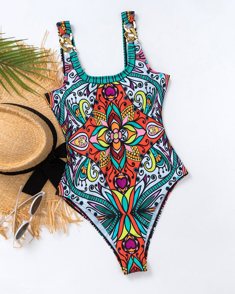 Combinaison de Bain à motifs Floraux de Plage