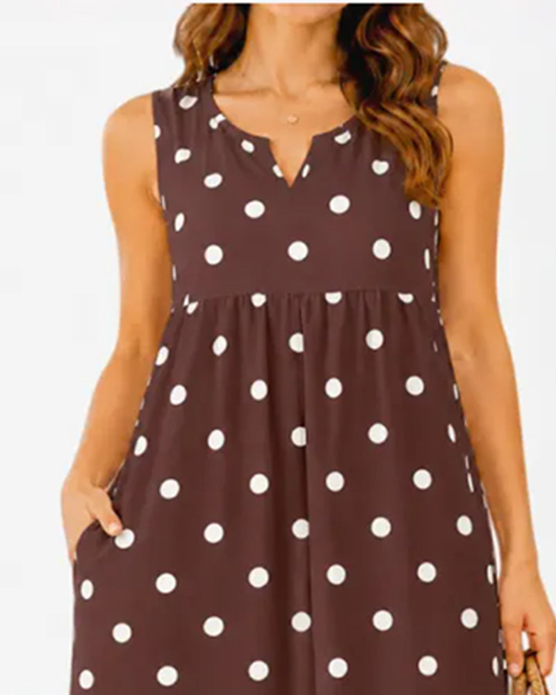 Robe Taille Haute Décontractée Sans Manches