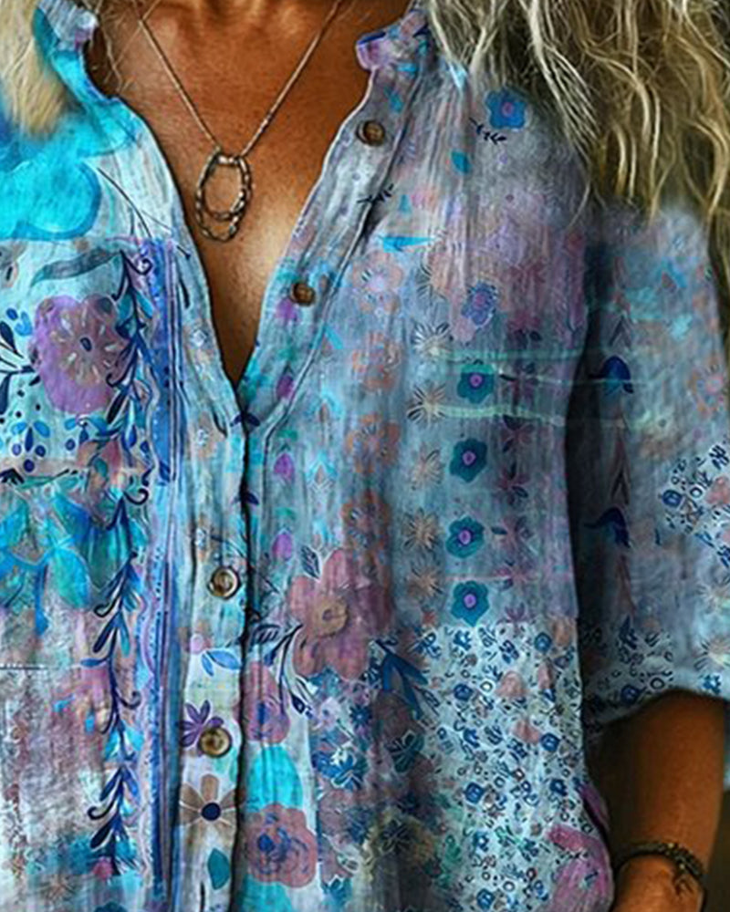 Chemise Artistique Imprimé Fleuri