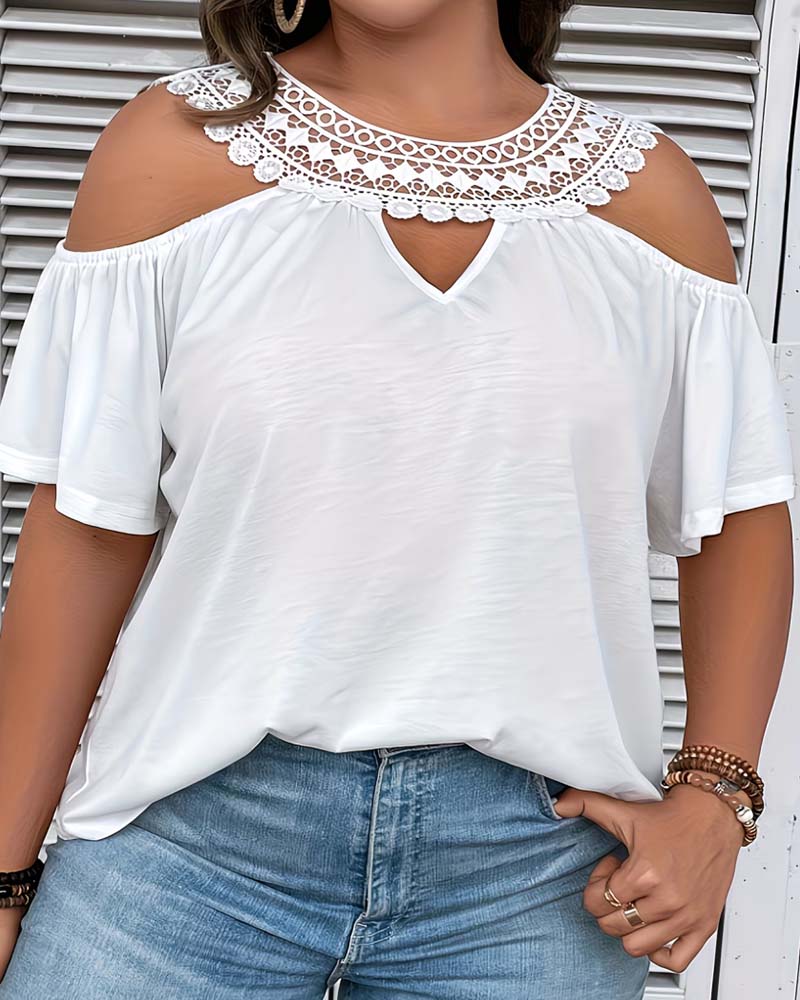 Blouse Épaules Dénudées Manches Volantées