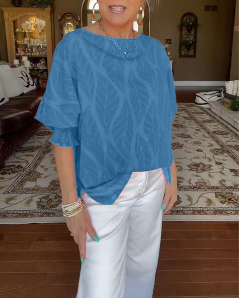 Blouse Col Rond Ample Imprimé