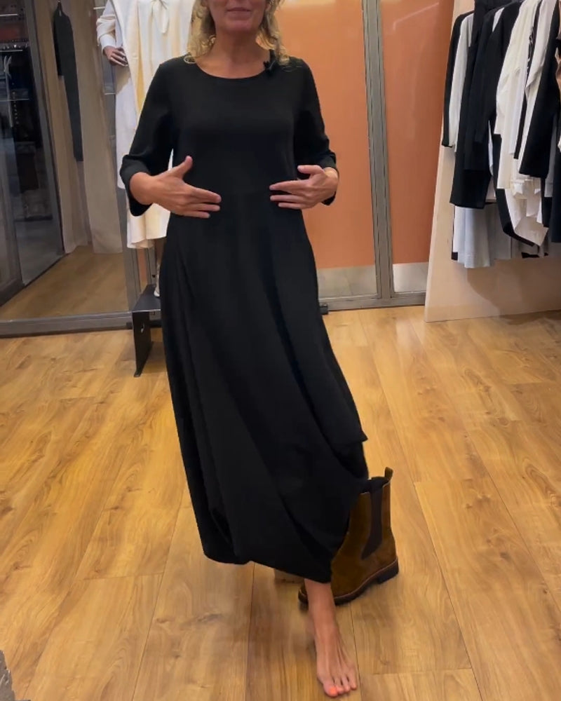 Robe à manches longues et col rond