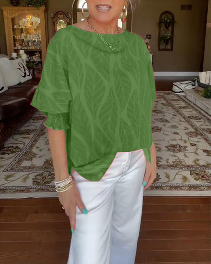 Blouse Col Rond Ample Imprimé