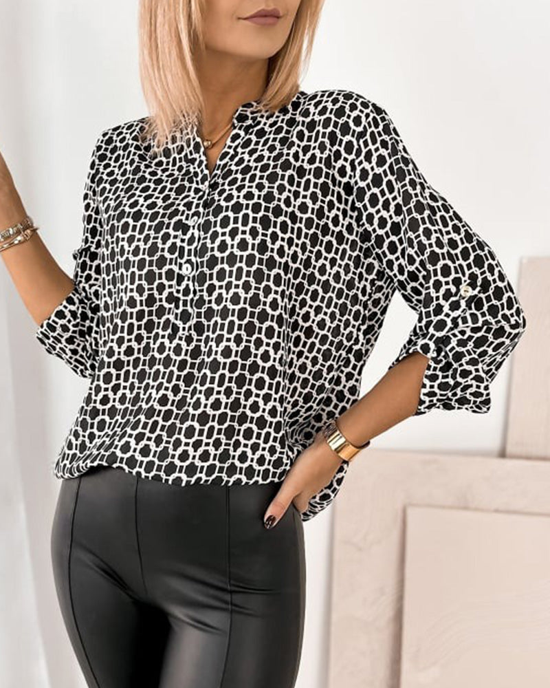 Blouse À Pois Décontractée