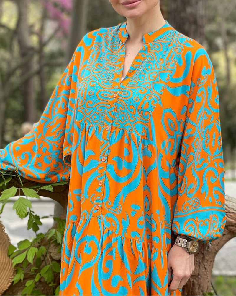 Robe longue décontractée à imprimé superbe