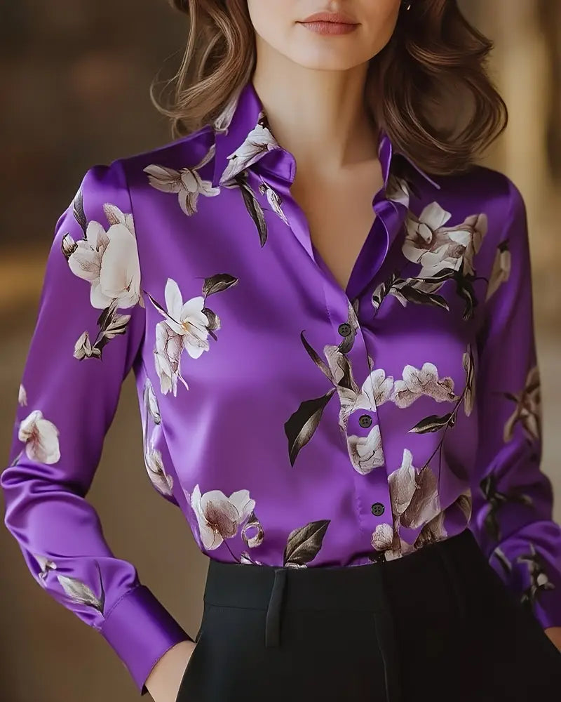 Chemise Style Rétro Imprimé Floral