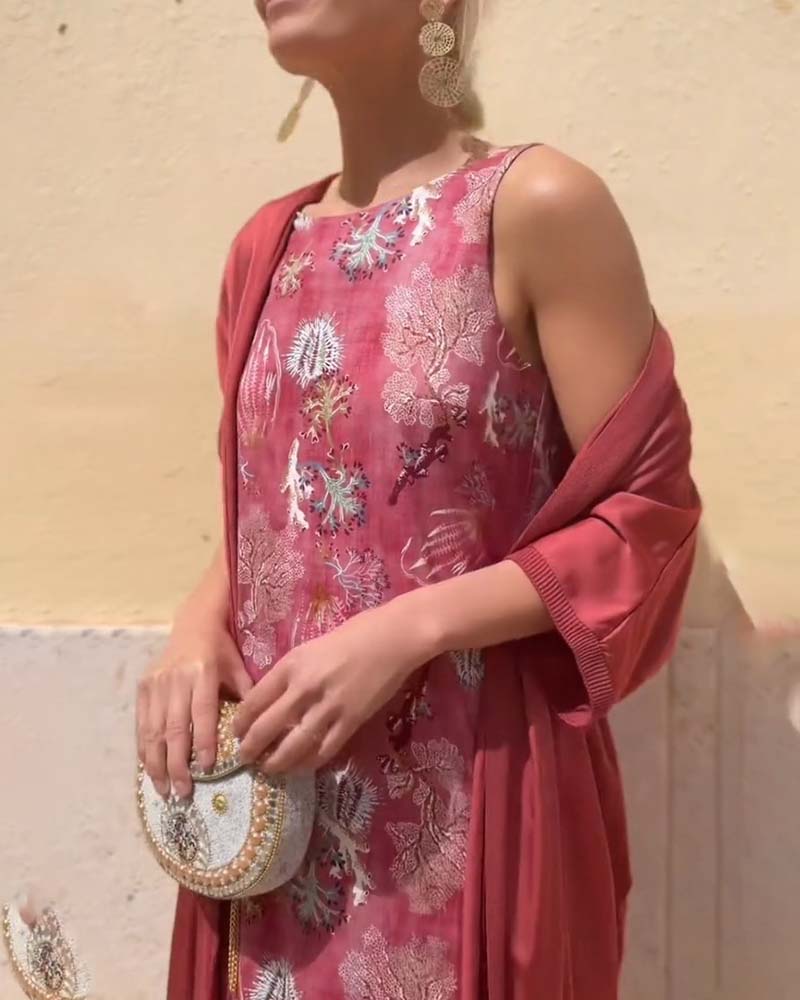 Ensemble Sans Manches Robe Maxi + Cardigan Assorti