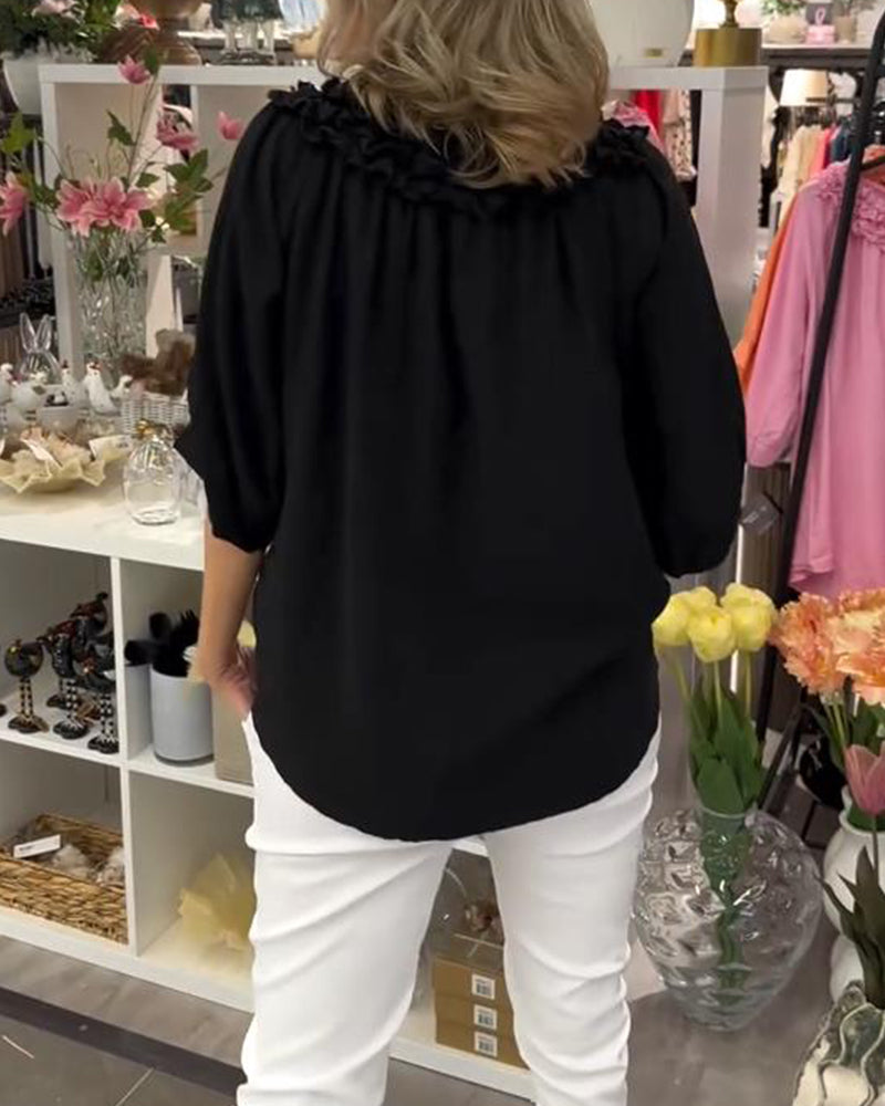 Blouse Manches Courtes Fleurie Large