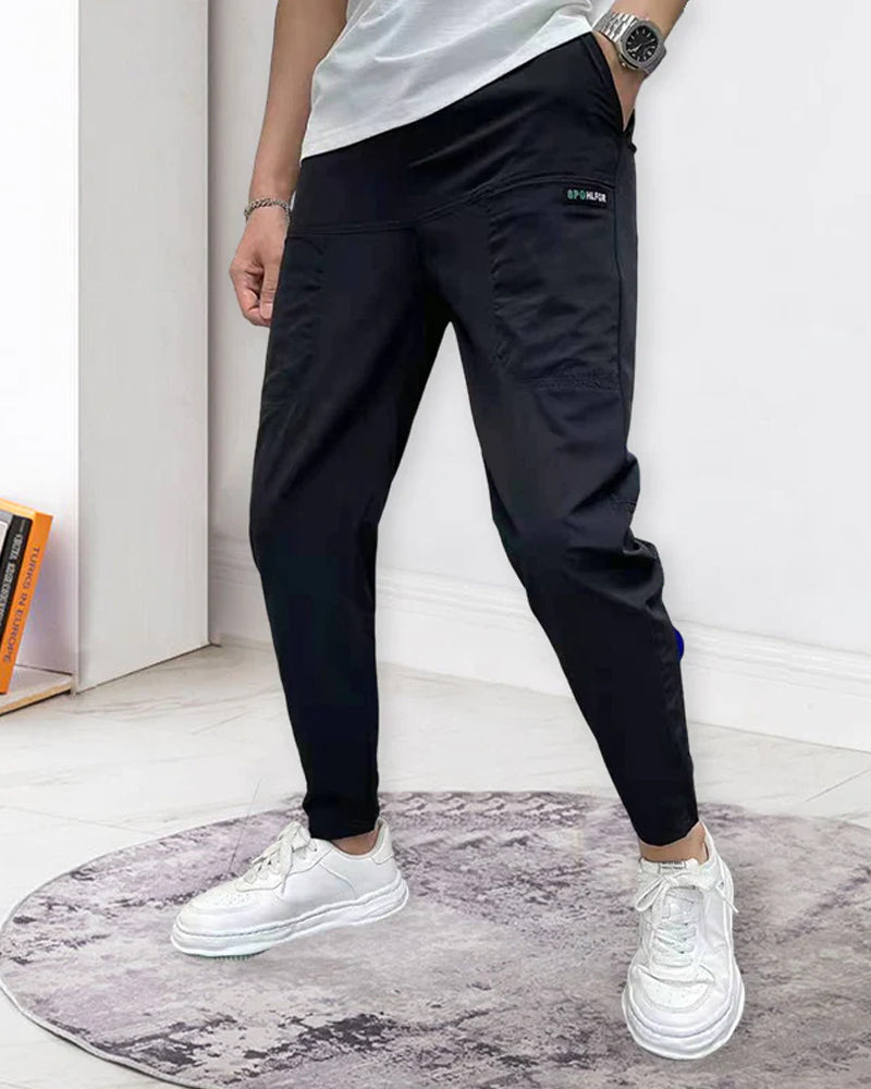 Pantalon multi-poches à haute extensibilité pour hommes
