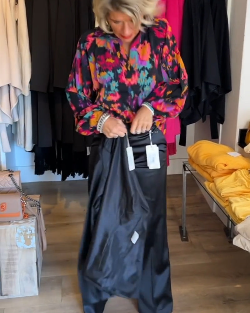 Blouse élégante à manches longues imprimée