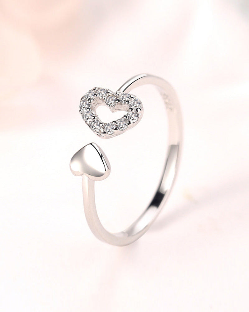 Bague découpe double coeur