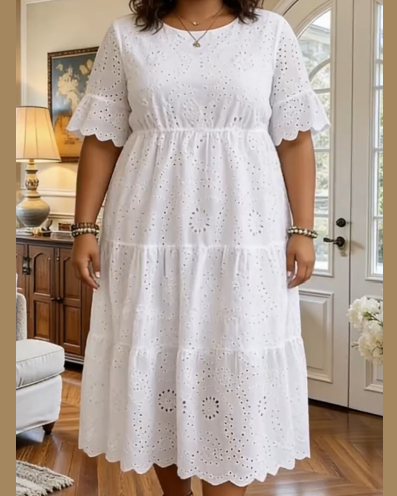 Robe Style Français Creux Élégant