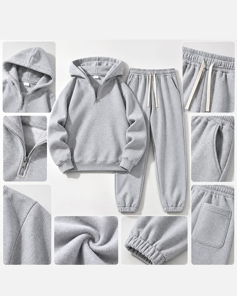 Ensemble Sweat À Capuche À Demi-Zip