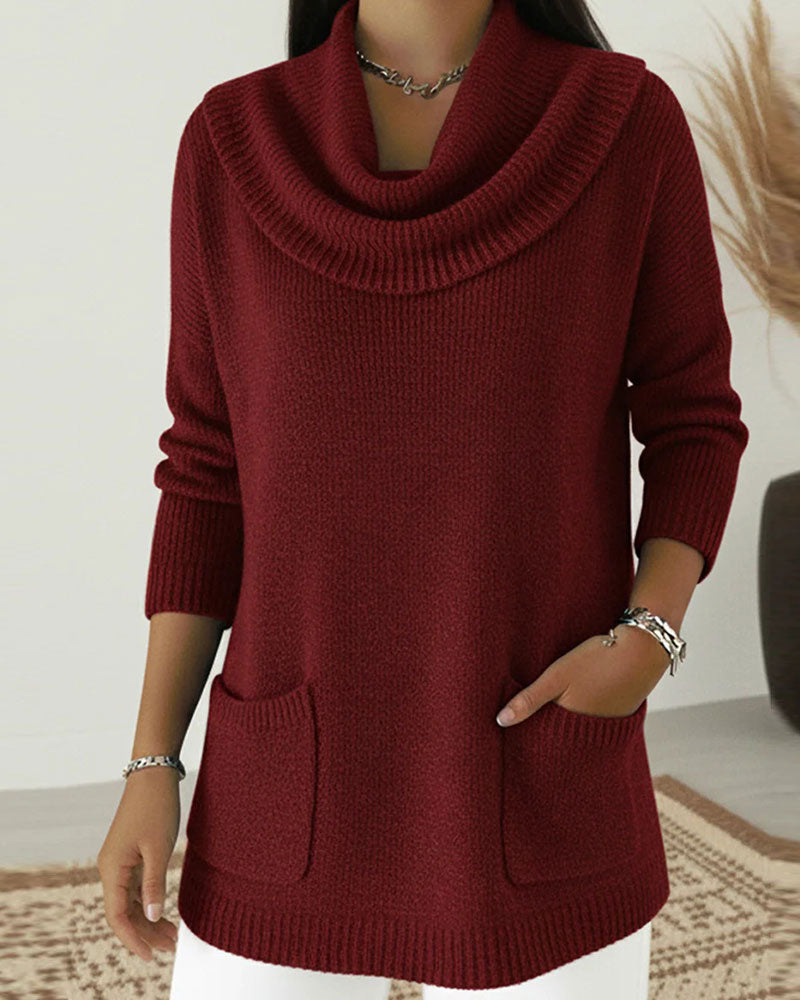 Pull Col Écharpe Manches Longues