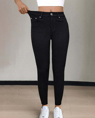 Pantalon Femmes Poche Unie Slim Décontracté