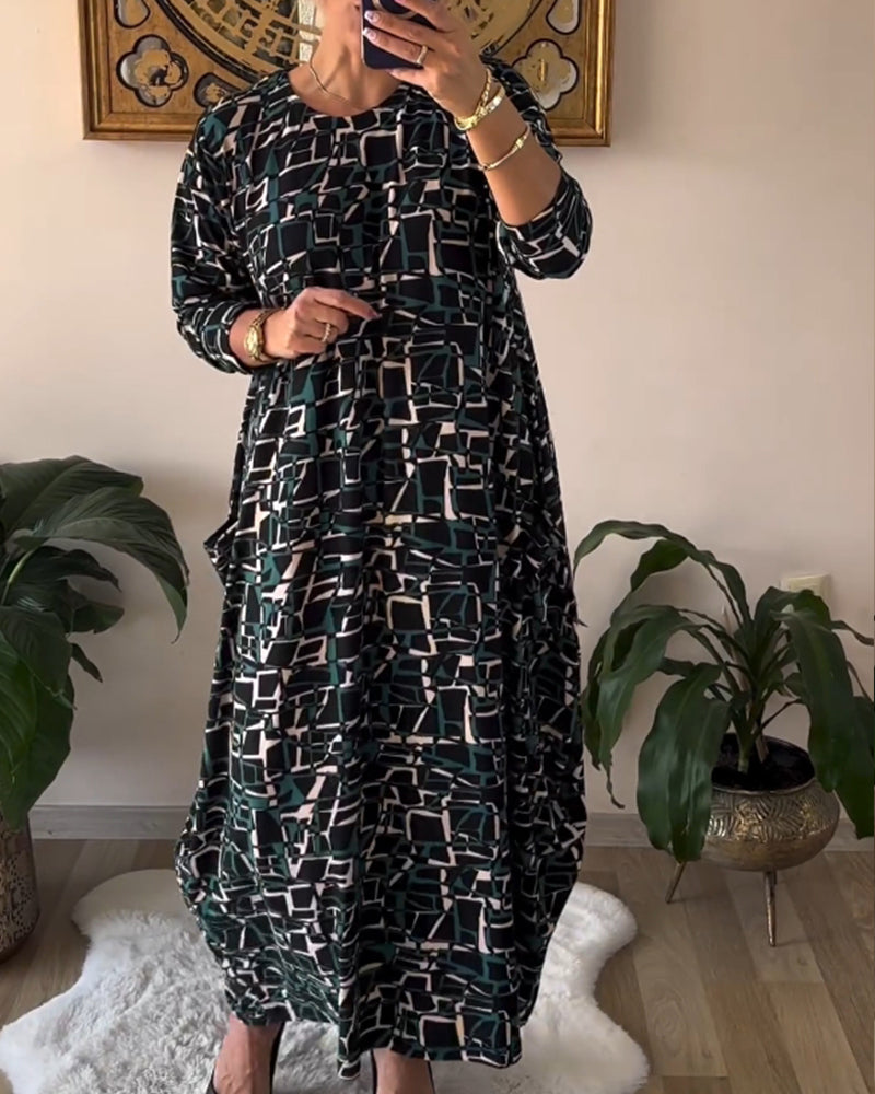 Robe au style rétro et manches longues