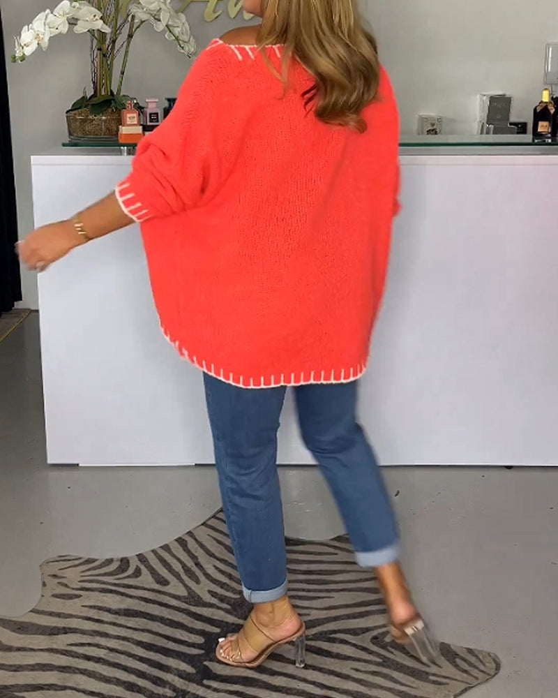 Pull décontracté à col rond
