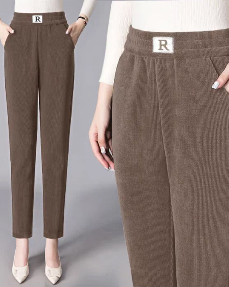 Pantalon Taille Haute Doublé Polaire Épaissi Jogger