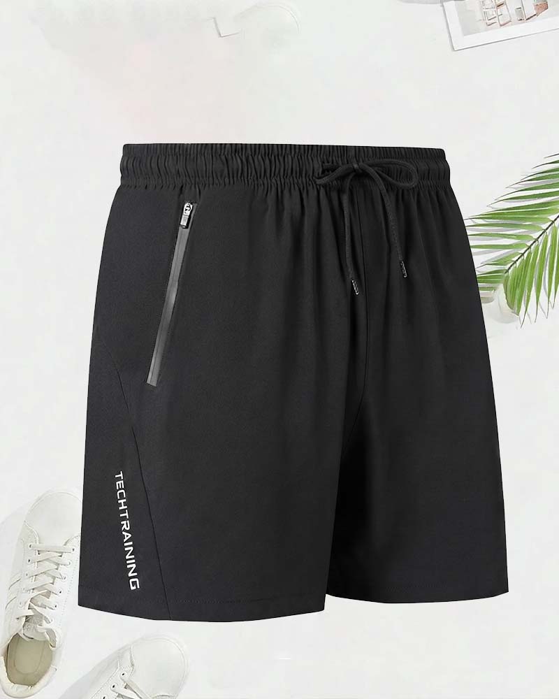 Short Cordon Fermeture Éclair Taille Élastique