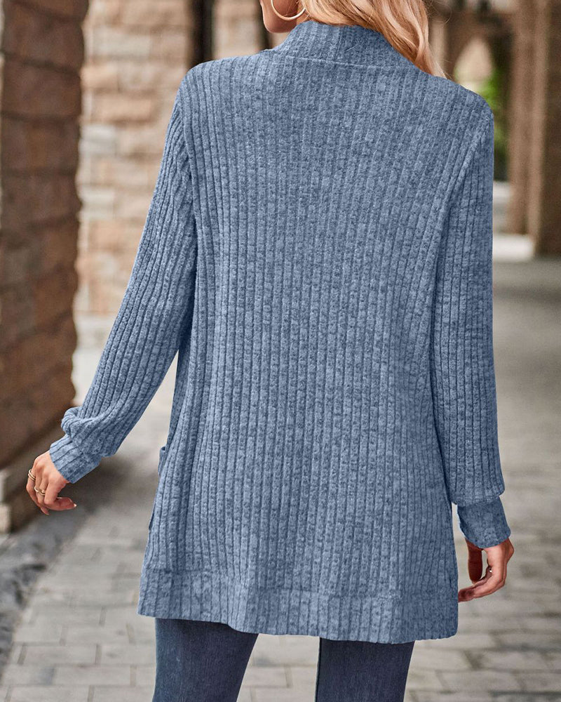 Manteau Brossé Décontracté Manche-Longue