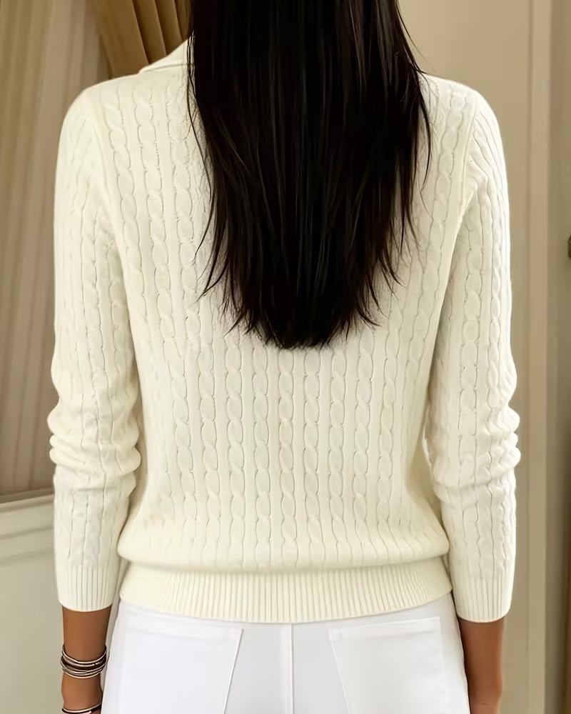 Sweat Revers Fermeture Éclair Manches Longues
