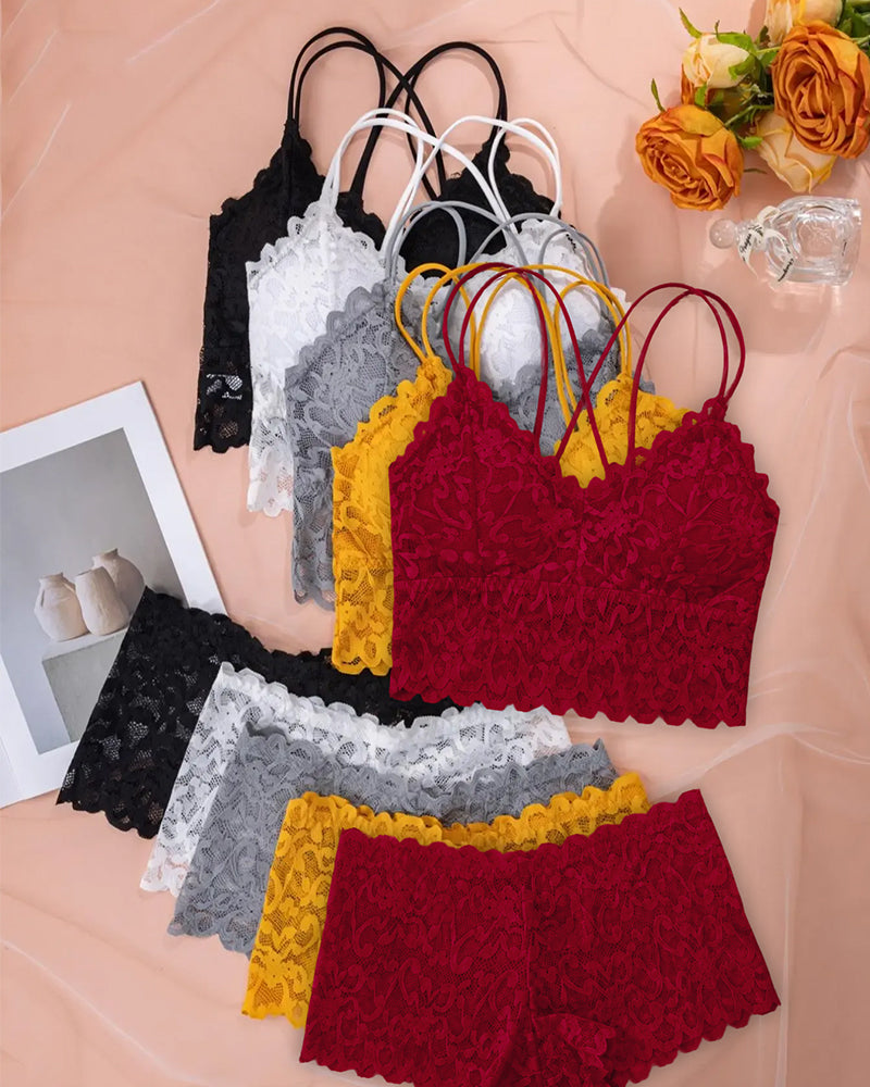 Ensemble Lingerie Dentelle Découpe Dos