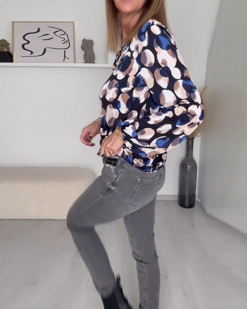 Blouse élégante à bretelles imprimée