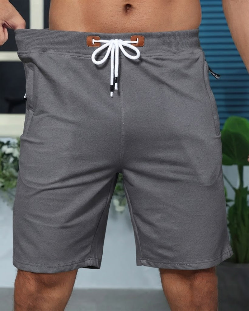 Short Taille Élastique Cordon De Serrage Unie Homme