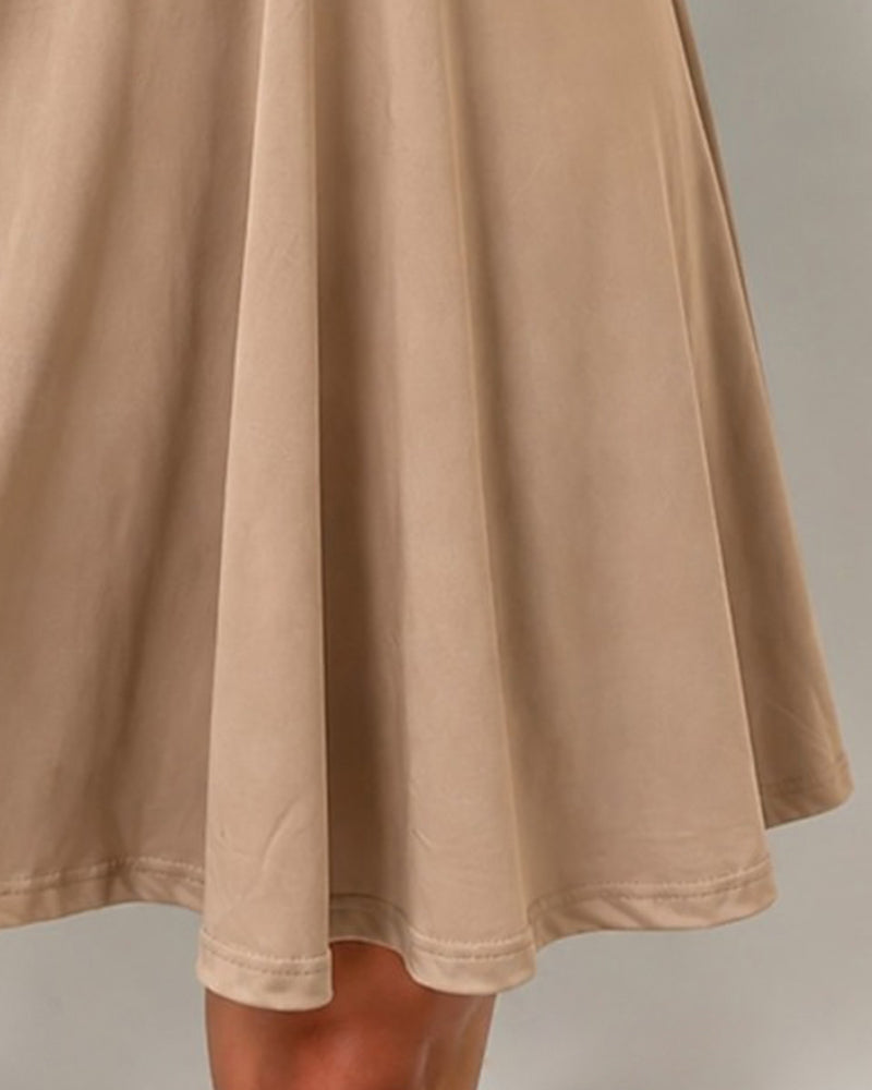 Robe Col En V Portefeuille Manches Longues